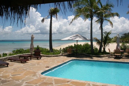 swimming pool with ocean view