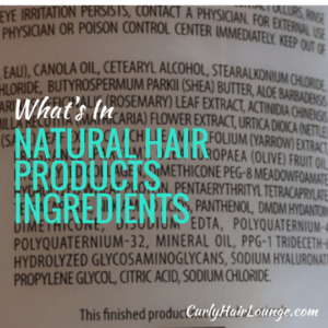 Natural Hair Product Ingredients What is in Them
