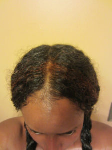 Natural hair dyed with henna