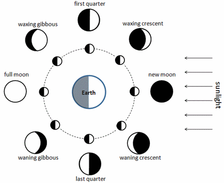 Moon Phase Diagram for Simple English Wikipedia