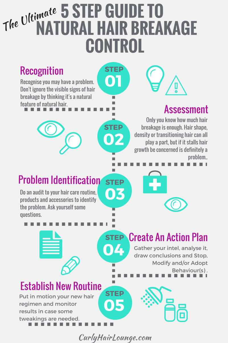 The Ultimate 5 Step Guide To Natural Hair Breakage Control Infographic