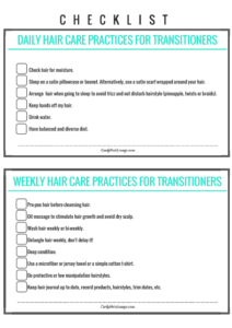 Daily, Weekly & Montly Hair Care Practices For Transitioners