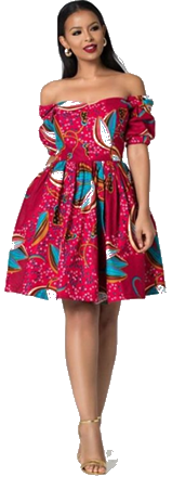 GrassFields African Print Tambara Midi Dress